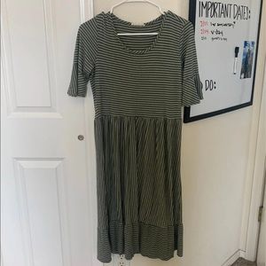 NWOT green striped dress XL